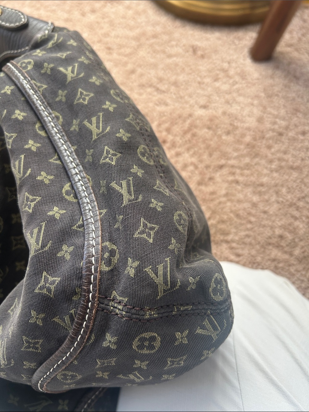 Louis Vuitton Monogram Mini Lin Trapeze PM Shoulder Bag Brown - Picture 9 of 13